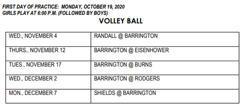 Voleyball practice Schedule 
